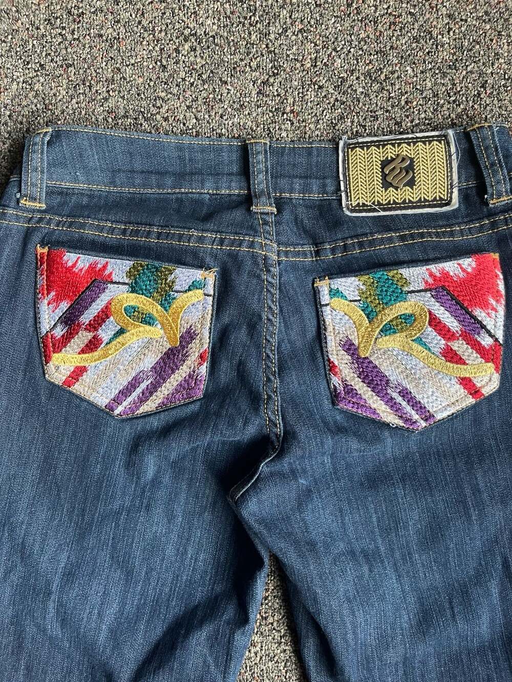 Rocawear Embroidered Pocket Streetwear Jeans Size 5 Dark Wash
